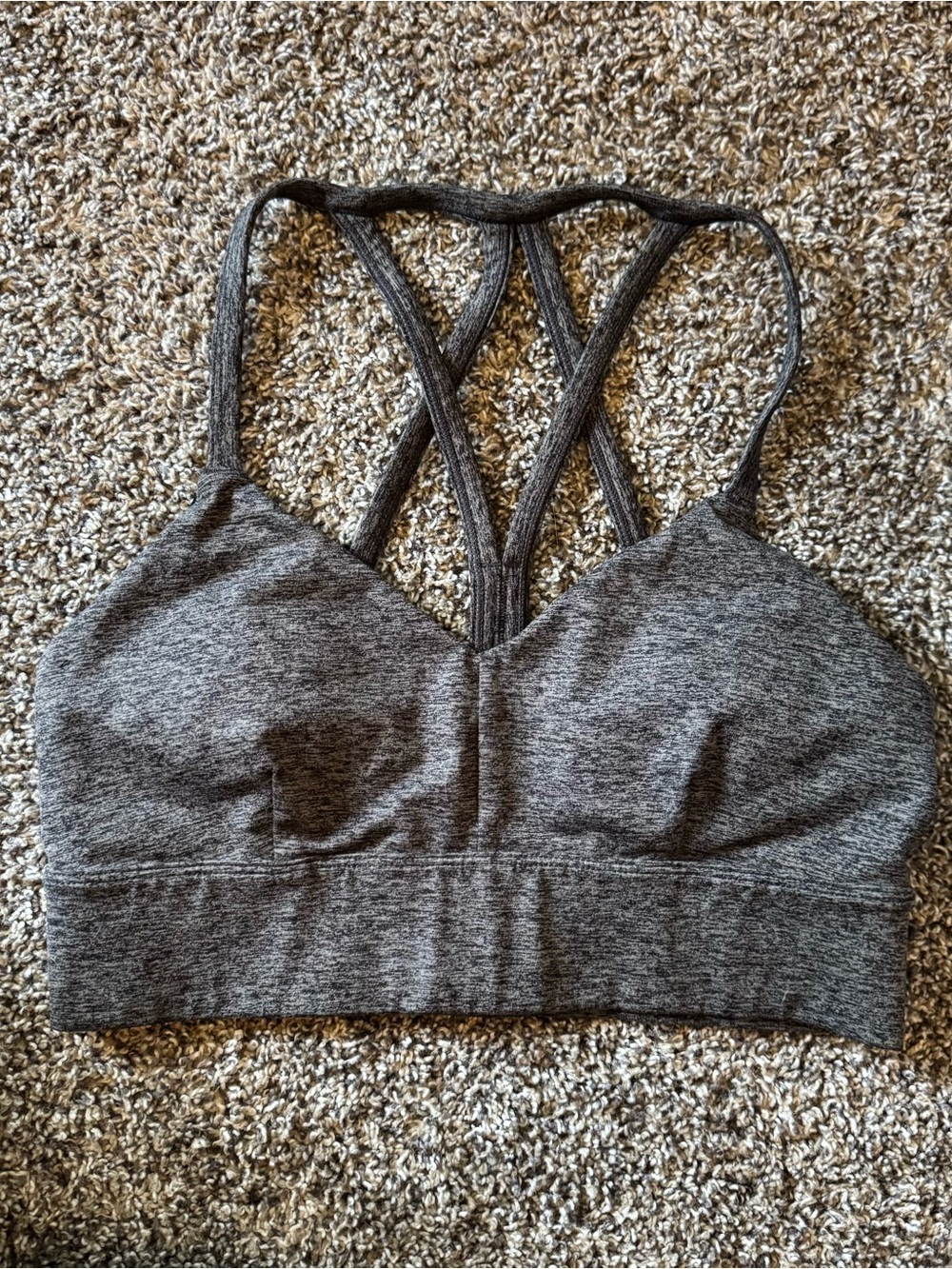 JoyLab Heathered Gray Strappy Sports Bra